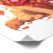 Golden Retriever Herfst herfstbladeren Poster (Hoek)
