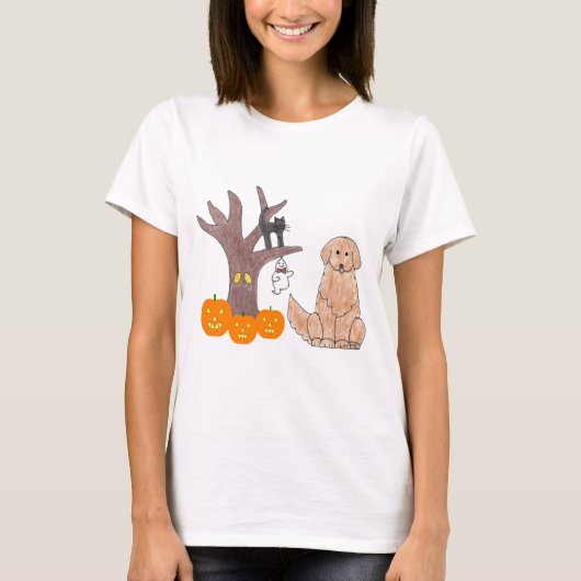 Golden Retriever Herfst T-Shirt (Voorkant)
