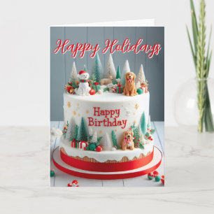 Golden Retriever Holiday Birthday Kaart