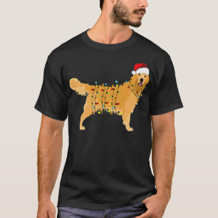 Golden Retriever Holiday Christmas Light Gift Hall T-shirt