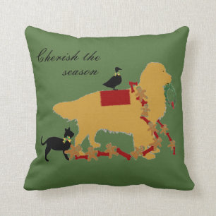 Golden Retriever Holiday Pillow Kussen