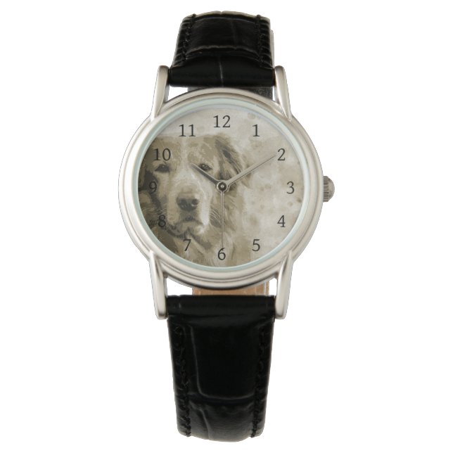 Golden Retriever Hond 145 Horloge (Voorkant)