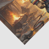 Golden Retriever Hond Brandweerman - Decoupage - Tissuepapier (Detail)