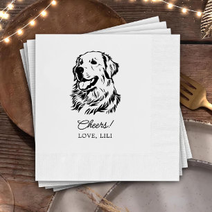 Golden Retriever Hond Gepersonaliseerde Proost Servet