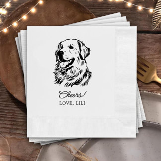 Golden Retriever Hond Gepersonaliseerde Proost Servet
