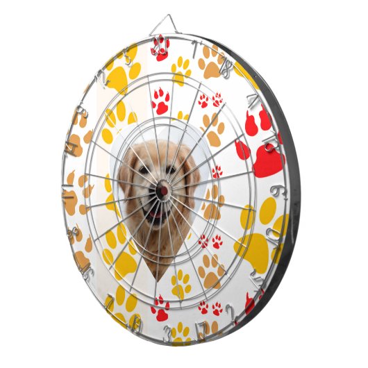 Golden Retriever Hond Hart Paws Print Dartbord (Voorkant Rechts)