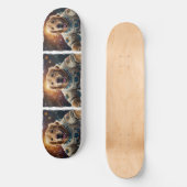 Golden Retriever Hond in de ruimte Skateboard (Voorkant)