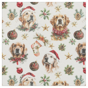 Golden Retriever Hond Kerstpatroon Stof