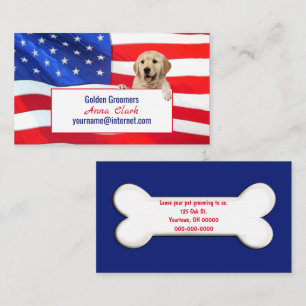 Golden Retriever hond op vlag Visitekaartje
