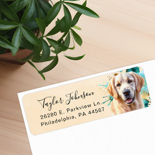 Golden Retriever-hond Retouradres Etiket