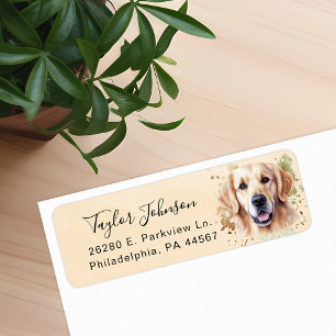 Golden Retriever-hond Retouradres Etiket