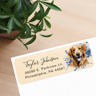 Golden Retriever-hond Retouradres Etiket