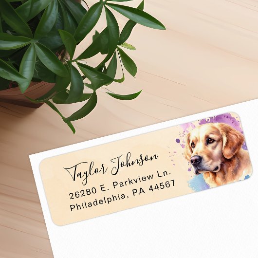 Golden Retriever-hond Retouradres Etiket