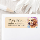 Golden Retriever-hond Retouradres Etiket (Insitu)
