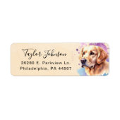 Golden Retriever-hond Retouradres Etiket (Voorkant)