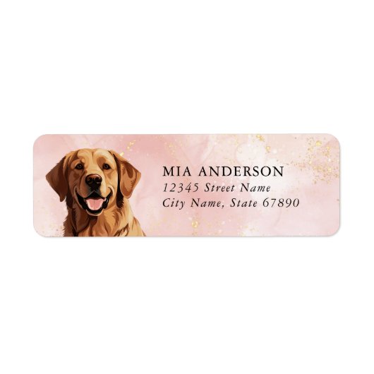 Golden Retriever Hond Retouradres Labels (Voorkant)