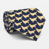 Golden Retriever hond Silhouetten Patroon Stropdas (Opgerold)