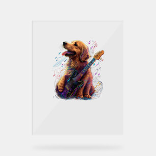 Golden Retriever hond spelen elektrische gitaar ro Acryl Bord