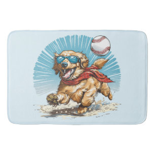 Golden Retriever Hond Spelen Honkbal Badmat