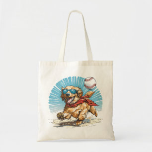 Golden Retriever Hond Spelen Honkbal Tote Bag