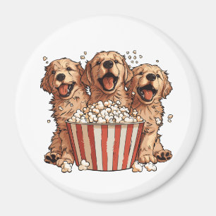 Golden Retriever Honden Film Popcorn Bucket Magneet