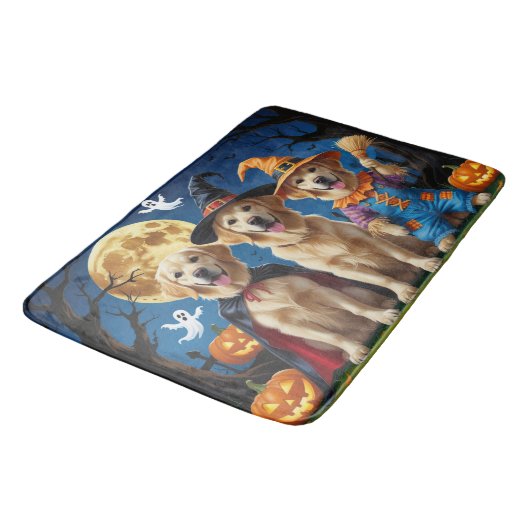 Golden Retriever Honden Pompoen Halloween Grappig Badmat (Gekanteld)