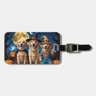 Golden Retriever Honden Pompoen Halloween Grappig Bagagelabel