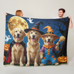 Golden Retriever Honden Pompoen Halloween Grappig Fleece Deken