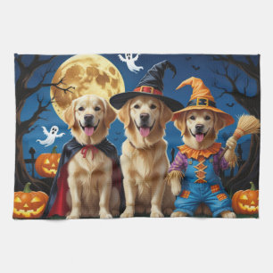Golden Retriever Honden Pompoen Halloween Grappig Theedoek