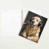 Golden Retriever Hosting a Podcast Planner (Display)