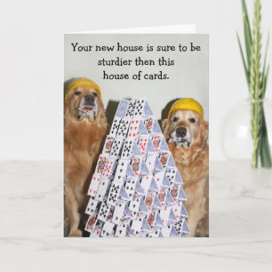 Golden Retriever House de cartes Nouveau Accueil
