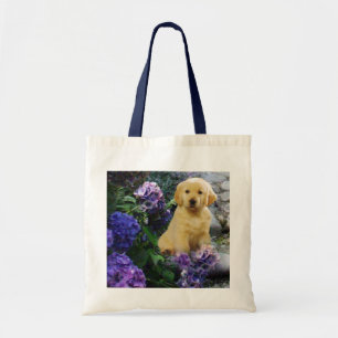 Golden Retriever Hydrangea Canvas tas