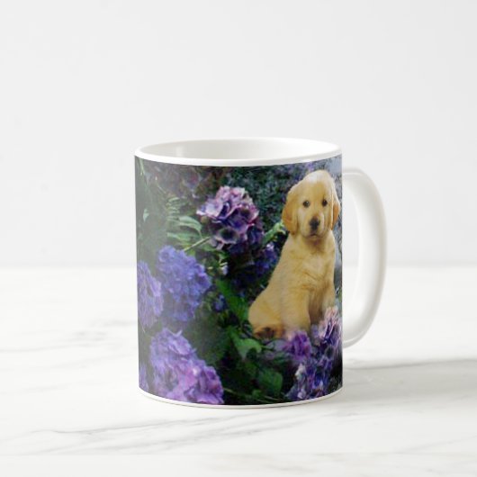 Golden Retriever Hydrangea Mok (Voorkant rechts)