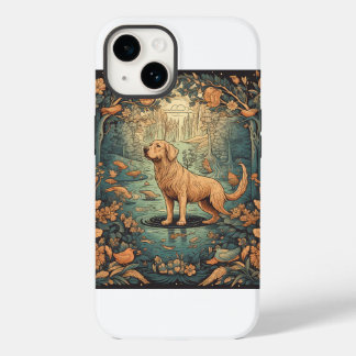 Golden retriever illustratie Case-Mate iPhone 14 hoesje