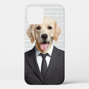 Golden Retriever in Business Suit iPhone 12 Pro Hoesje