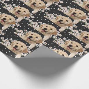 Golden Retriever in dagboeken op polka stip Cadeaupapier