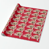 Golden Retriever in dagboeken op rood Cadeaupapier (Uitgerold)
