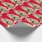 Golden Retriever in dagboeken op rood Cadeaupapier (Hoek)