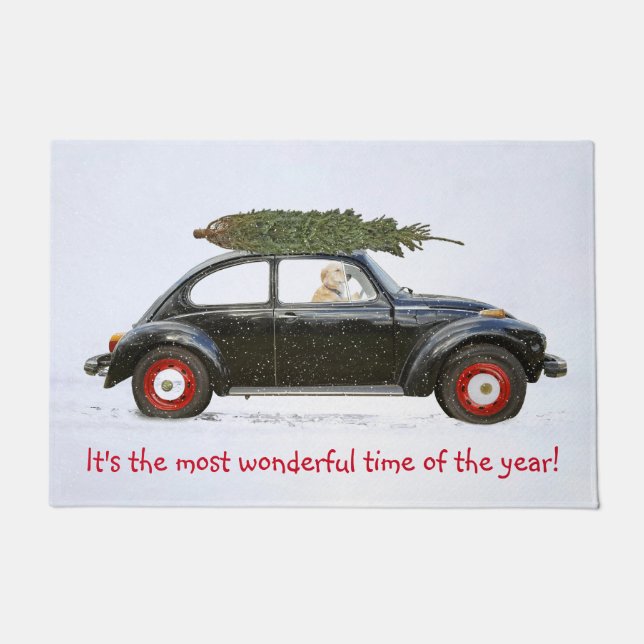 Golden Retriever in de oude auto Deurmat (Voorkant)