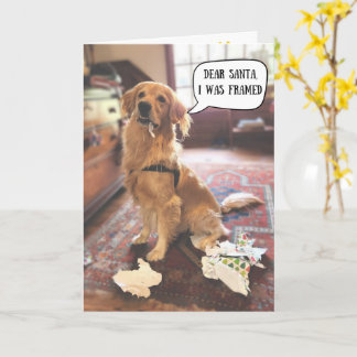 Golden Retriever in de problemen met Kerstman Kers Kaart
