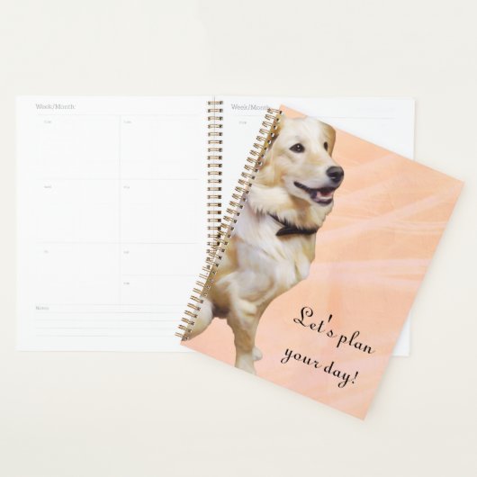 Golden Retriever in een bowtie planner (Display)