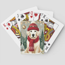Golden Retriever in Festive Sweater - Cozy Christm Pokerkaarten