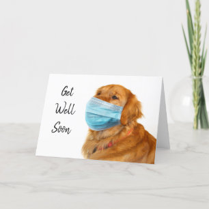 Golden Retriever in het masker Get Well Kaart