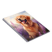 Golden Retriever in Lavendel veld Notitieboek (Rechterzijde)