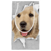 Golden Retriever in papiergat Klein Cadeauzakje (Voorkant)