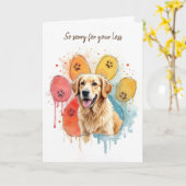 Golden Retriever in Paw Print Kaart (Gele Bloem)