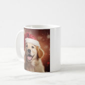 Golden Retriever in Santa Hat Koffiemok (Voorkant links)