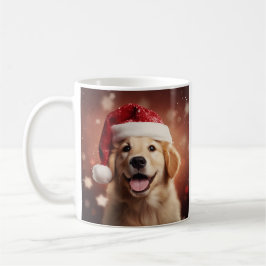 Golden Retriever in Santa Hat Koffiemok