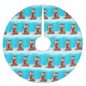 Golden Retriever in sneeuw met kerstcadeaus Kerstboom Rok (Voorkant)