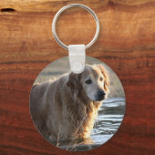 Golden Retriever in water Sleutelhanger (Voorkant)